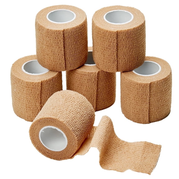 MEDca Self Adherent Cohesive Wrap Bandages 2 in x 5 Yards 6 Count (Pack of 1)
