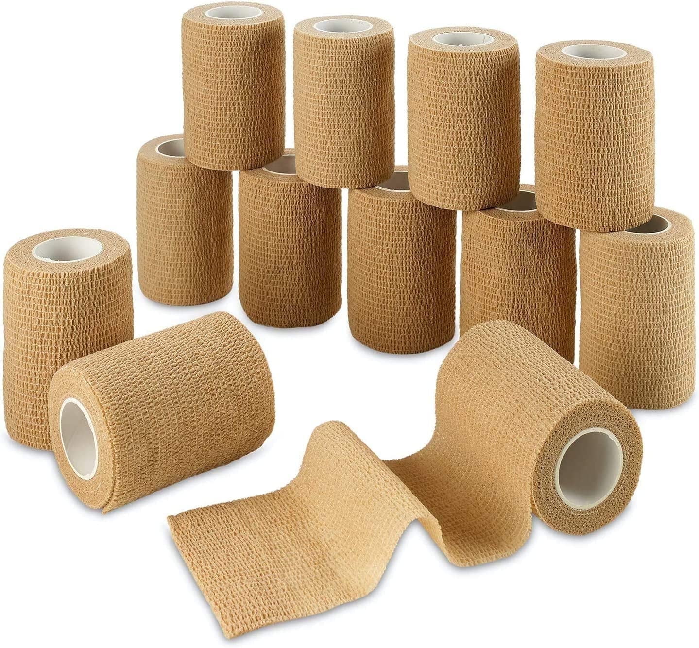 MEDca Self Adherent Sports Wraps, 3" x 5 Yds, 12 Count (Pack of 1) - Bulk Athletic Tape & Adhesive Bandage