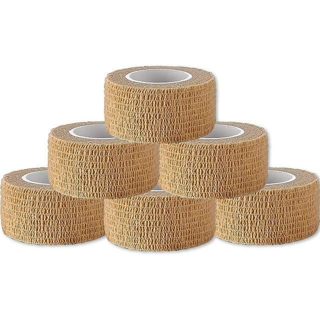 MEDca Self Adhesive Bandage 1" x 5 Yards 6 Rolls (Pack of 1) Elastic