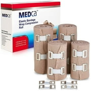 MEDca Soft Elastic Compression Bandage Wrap   4 Count Bandage Roll Pack of 1