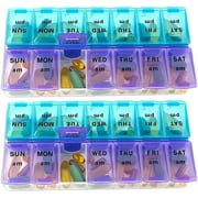 MEDca Twice-a-Day Pill Organizer Weekly, Multicolor, 2 Pack