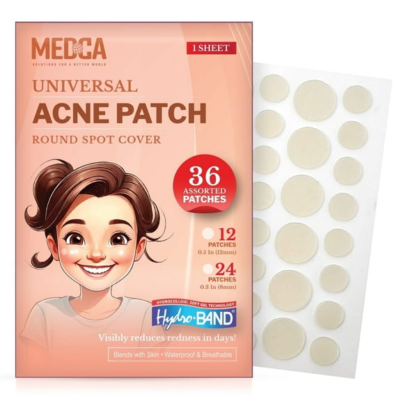 MEDca Universal Pimple Acne Patch Absorbing Cover 2 Sizes, All Skin type - 36 Pack