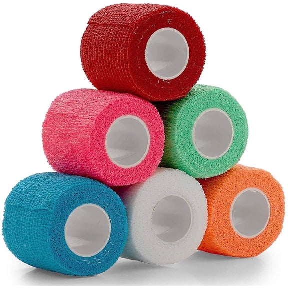 MEDca Vet Wrap - Self-Adherent Bandage, 2in x 5 Yds, 6 Pack, Assorted Colors