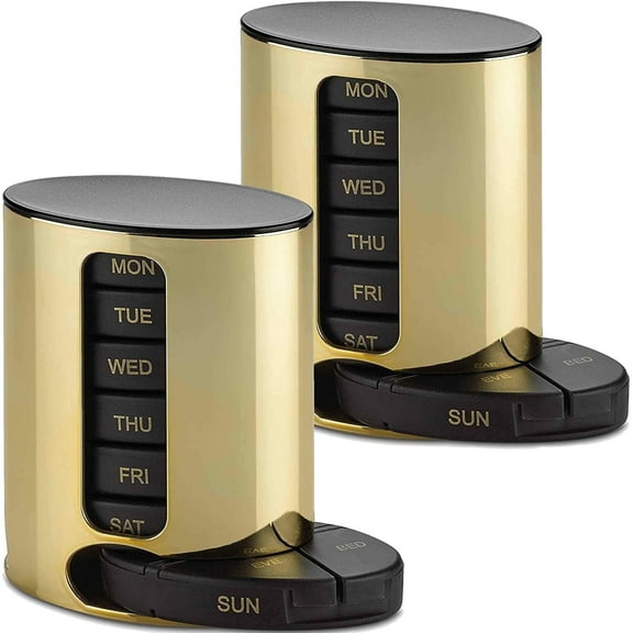 MEDca Weekly Pill Organizer - 2Pack - 4 Times-a-Day, Daily Stackable - Plastic