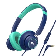 MEE audio KidJamz KJ45 Kids Headphones with 3.5mm Plug, Safe Listening for Boys / Girls / Students / School / Library / Classroom with Volume-Limiting and Inline Microphone Blue