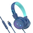 thumbnail image 1 of MEE audio KidJamz KJ55 Safe Listening USB-C Kids Headphones with LED Lights for Boys and Girls / Students / School / Library / Classroom (Blue), 1 of 10