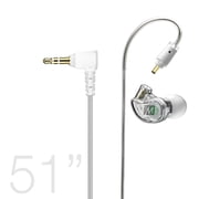 MEE audio M6 Single Right Side Earbud, One Wired Earphone w/ Earhook, 51" Cable, 3.5 mm Plug Clear