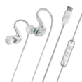 thumbnail image 1 of MEE audio M6 Sport USB-C Wired Earbuds with Memory Wire Earhooks with Mic & 3-Button Remote Headset for iPhone 17 & USB Type C Devices (Clear), 1 of 7
