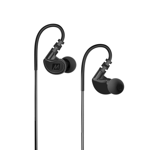 MEE audio M6 Sport Wired Earbuds, Noise Isolating In Ear Headphones, Sweatproof Earphones for Running/Gym/Workouts with Dynamic Enhanced Bass Sound, Memory Wire Earhooks, 3.5mm Jack Plug (Black)