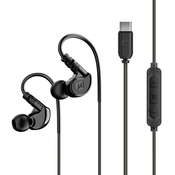 MEE audio M6 USB Type C Wired Headphones Earphones for Running/Sport; USB-C Headset with Mic & Remote