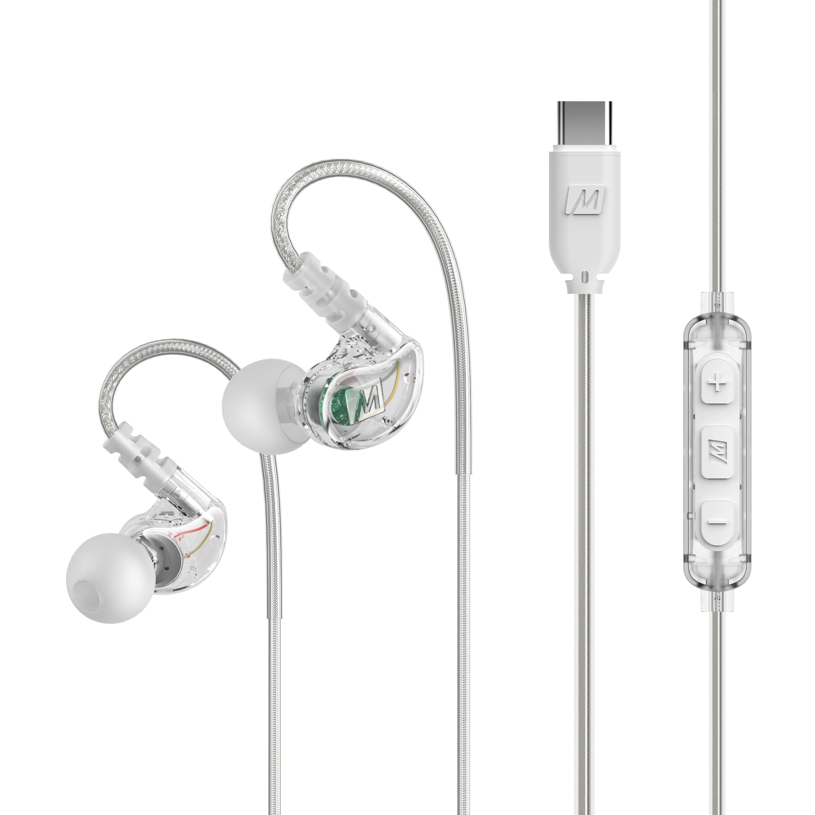 MEE audio M6 USB Type C Wired Headphones Earphones for Running/Sport; USB-C Headset with Mic & Remote
