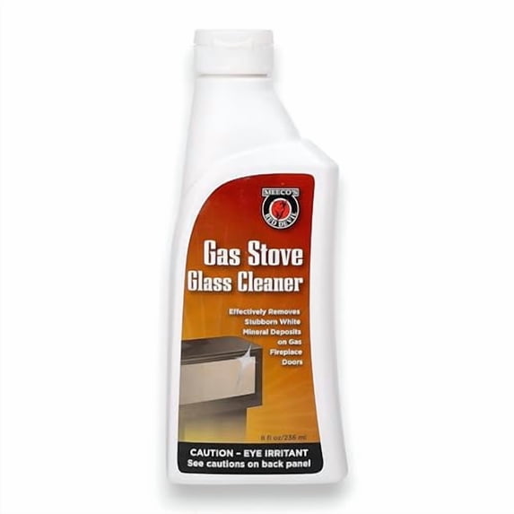 MEECO'S RED DEVIL 710 Gas Stove Glass Cleaner - Quickly & Easily Removes Stubborn White Mineral Deposits from Gas Fireplace or Stove Glass (8 fl oz) - Made in the USA