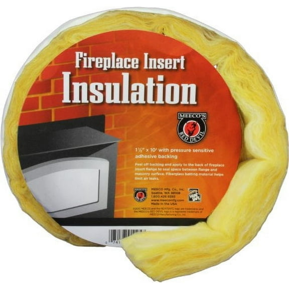 MEECOS RED Devil 1105 Fireplace Insert Insulation - 10' x 1-1/2" Fiberglass Strip - Forms Smoke and Gas Tight Seal - Made in The USA
