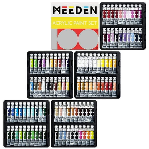 MEEDEN 100 Colors Acrylic Paint Set, Heavy Body Acrylic Paint Tubes, Non-toxic 0.41 fl Oz /12ml Acrylic Paints for Adults, Beginners