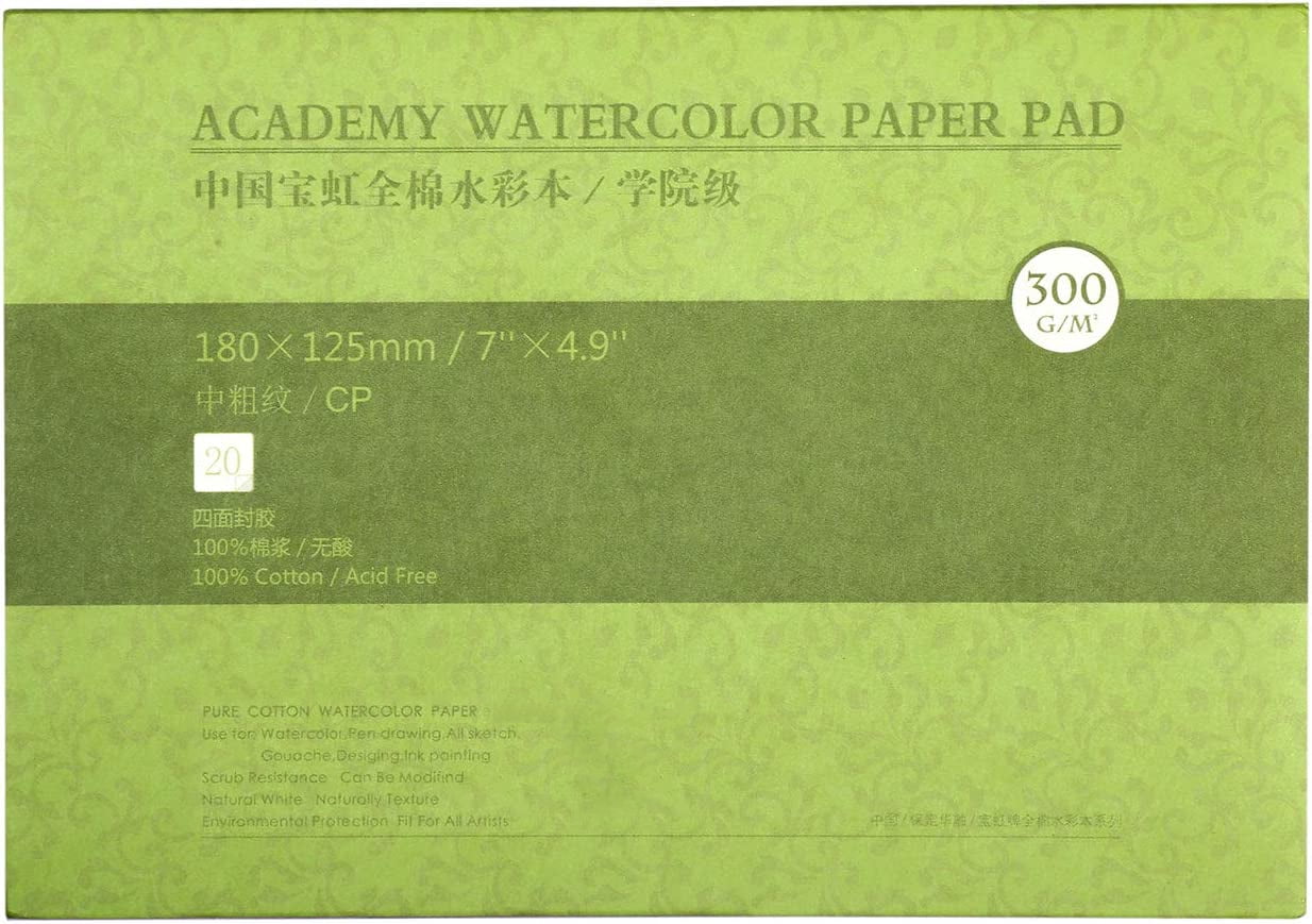 Aquarelle Arches 20 Sheets Cold Pressed 140 lb 8” x 12” Watercolor Block  Paper