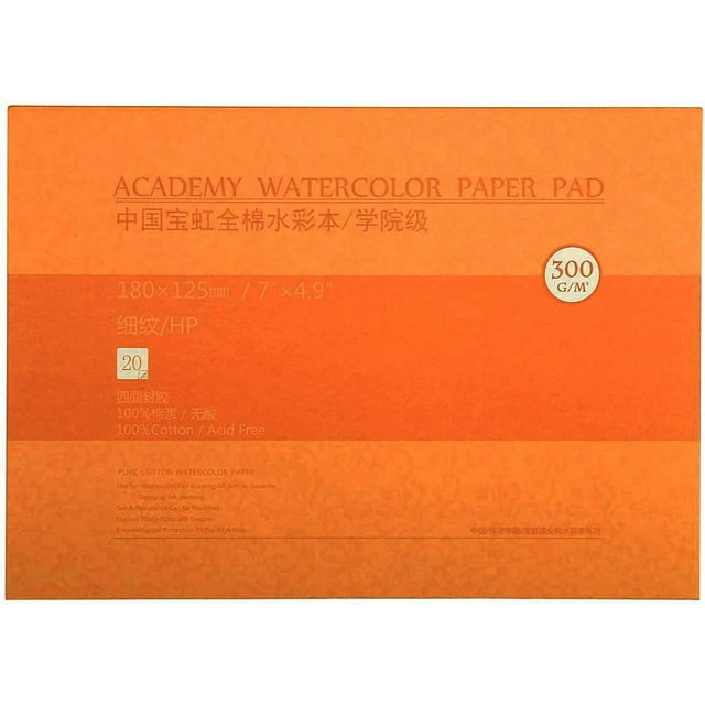 MEEDEN 100 Cotton Watercolor Paper Pad, 5X7" Watercolor Paper Block