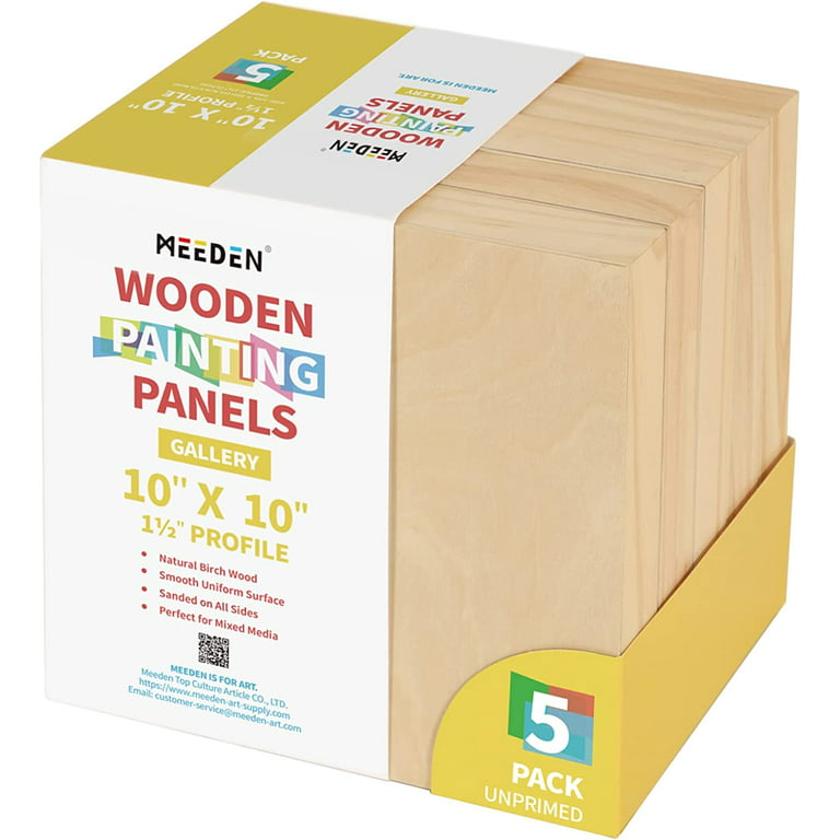 6 Pack Unfinished Wood Canvas Boards for Painting, 6x6 Square Wooden Panels  for Crafts