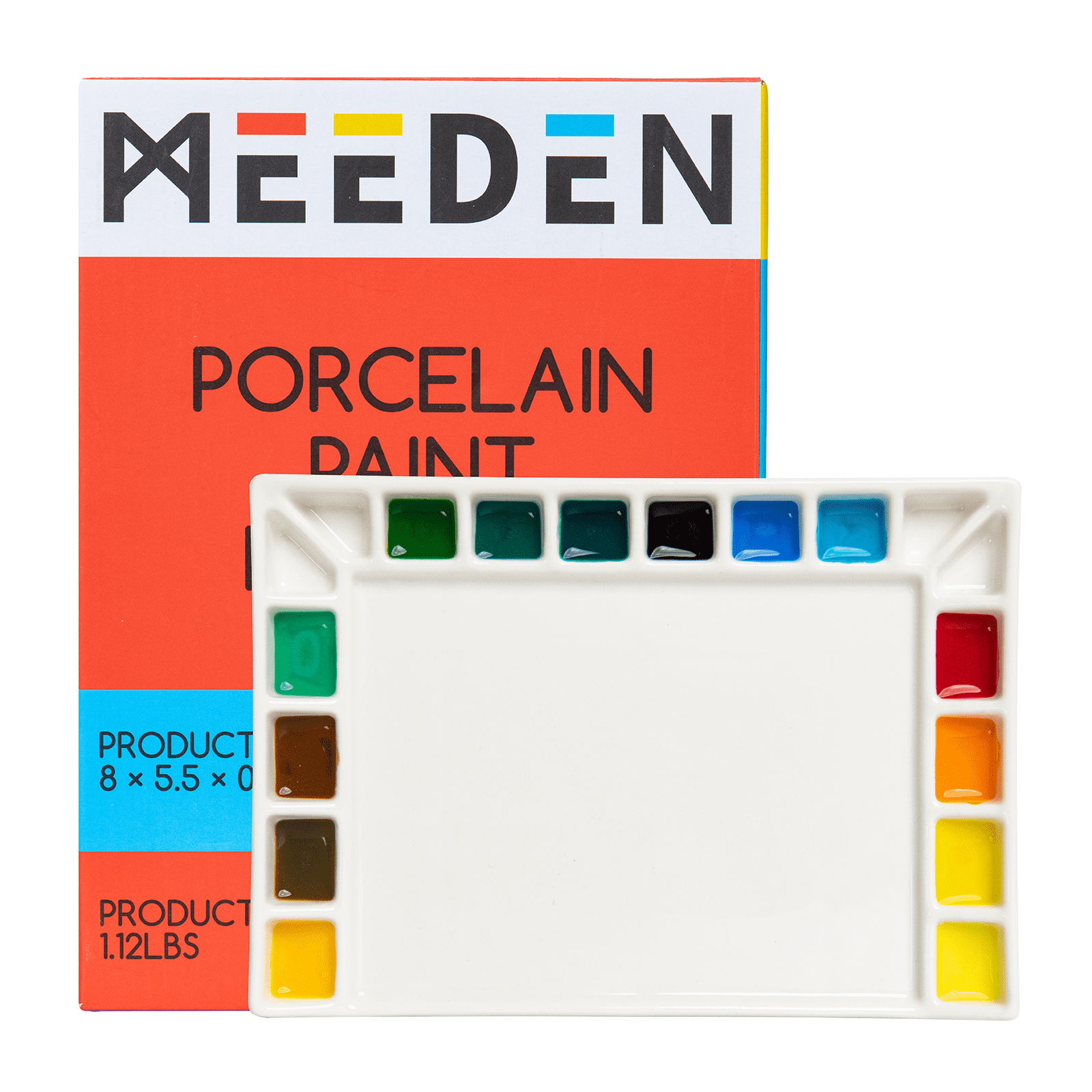MEEDEN 18Well Porcelain Artist Paint Palette, Ceramic Paint Mixing