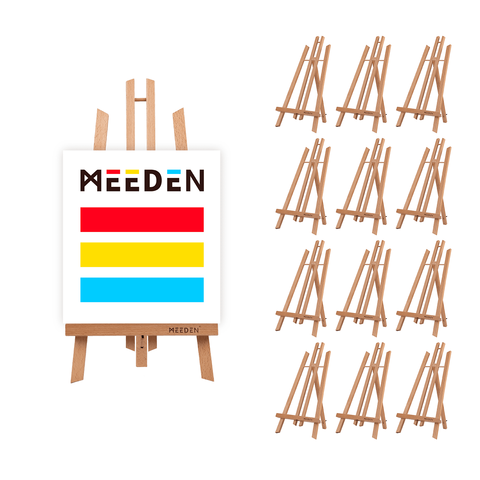 Sofullue 10PCS Small Desk Easels Canvas Painting Holder Wooden Tripod Easels  Tabletop Display Stand for Photo Chalkboard Signs 