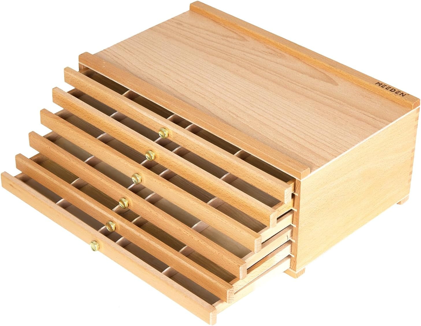 Beech Wood 6-Drawer Artist Tool Storage Box with Compartments
