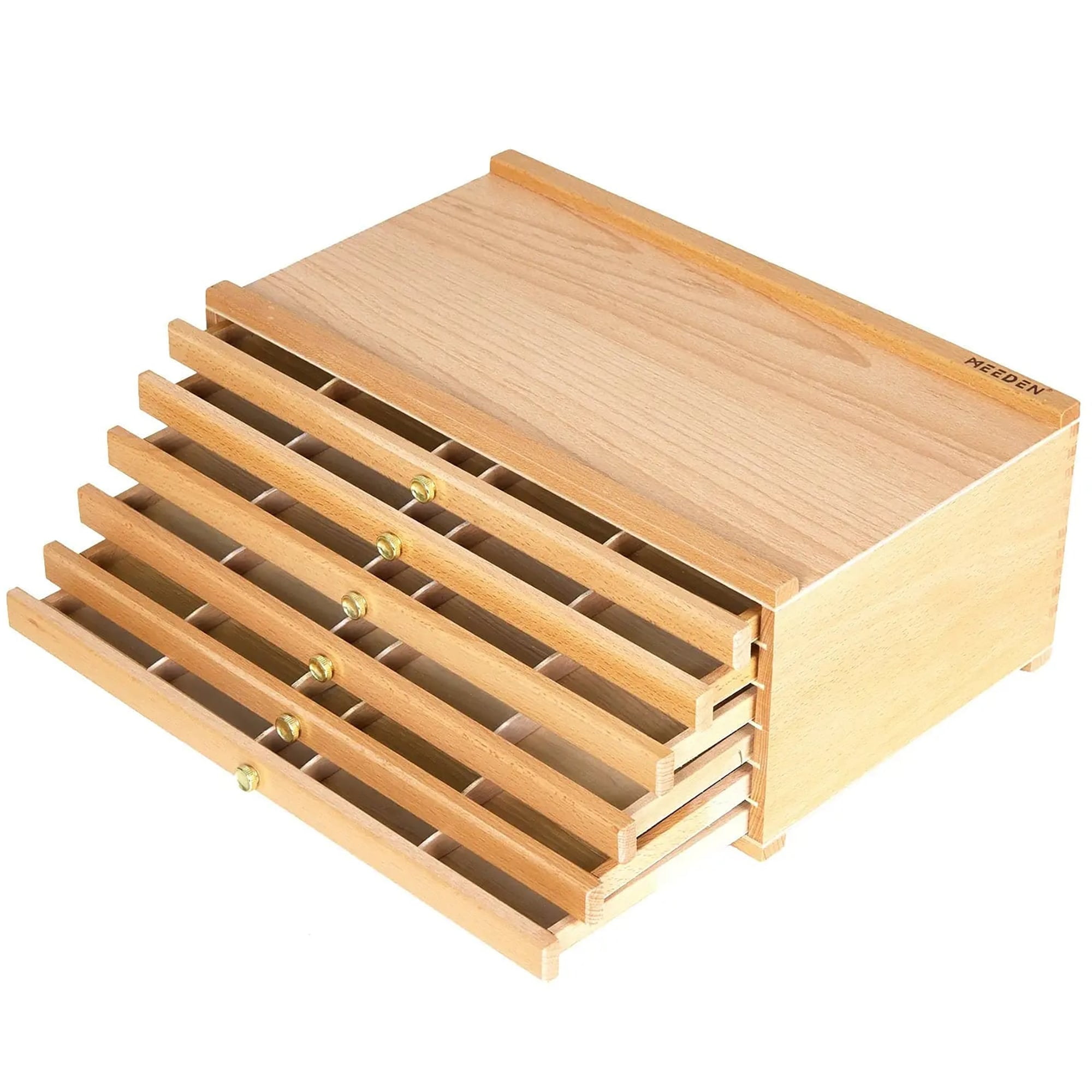 Beech Wood 6-Drawer Artist Tool Storage Box with Compartments