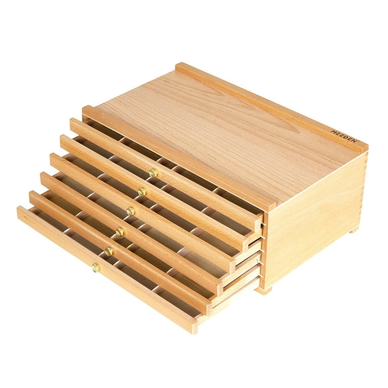 MEEDEN 6 Drawer Wood Artist Supply Storage Box, Beech Wood Multi-Function Art  Supply Organizer, Artist Tool and Brush Storage Box 
