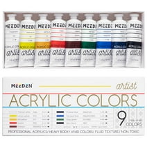 MEEDEN 9 Colors Acrylic Paint Set, 60ml Professional Acrylic Paint Tubes, Heavy Body Acrylic Paints, Art Supplies for Artist and Adults Painting
