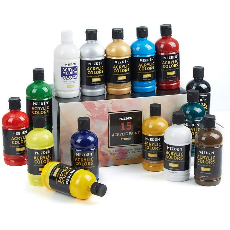 Meeden Acrylic Painting Set, Metallic Acrylic Paint Set With