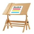 thumbnail image 1 of MEEDEN Adjustable Solid Wood Drafting Table with Angle Top, Natural, 1 of 8