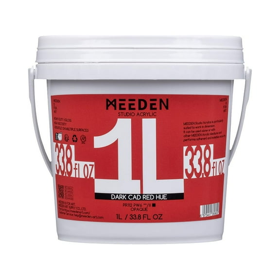 MEEDEN Dark Cad Red Hue Acrylic Paint, Heavy Body Acrylic Paint, 1 L /33.8 oz Non-Toxic Acrylic Paint, Professional Artist Acrylic Paint for Adults Painting