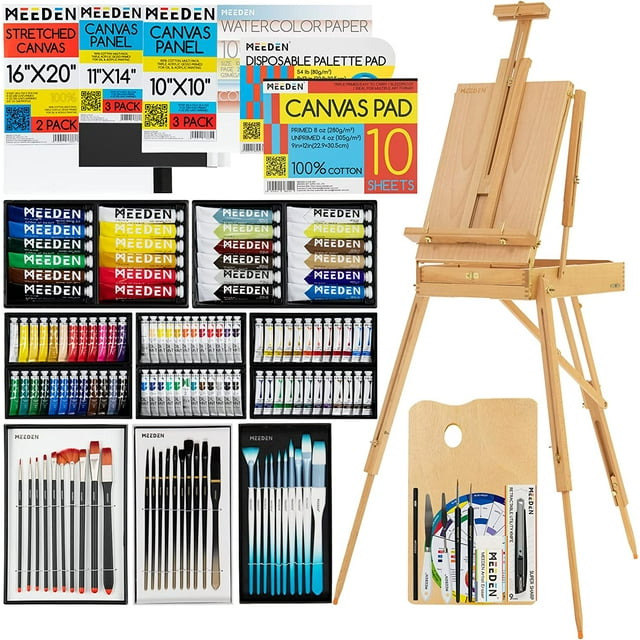MEEDEN Deluxe Artist Painting Set, AllinOne Painting Set with French