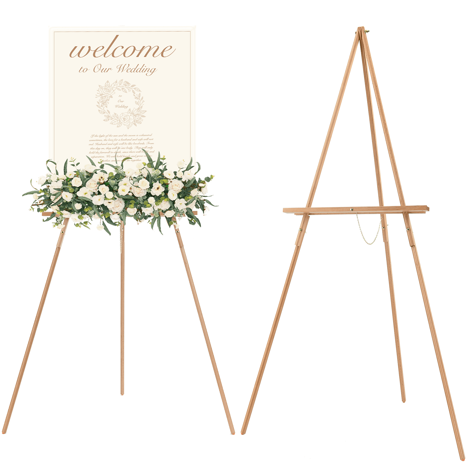 MEEDEN Easel Stand for Display, 64 Wooden Tripod Artist Floor Easel for  Wedding Sign, Display Easel Stand for Posters, Signs, Pictures, Board