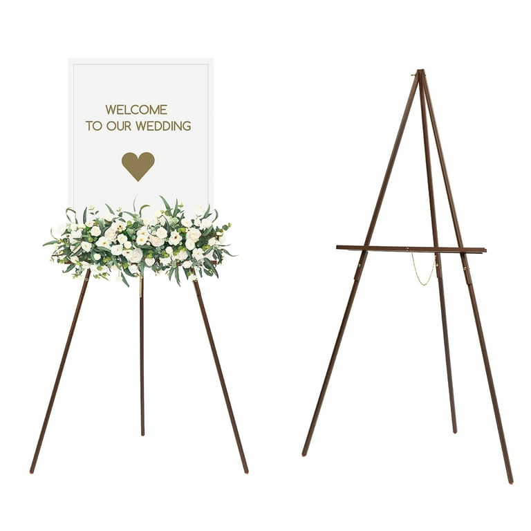 MEEDEN Easel Stand for Display, 64 Wooden Tripod Artist Floor Easel for  Wedding Sign, Display Easel Stand for Posters, Signs, Pictures, Walnut