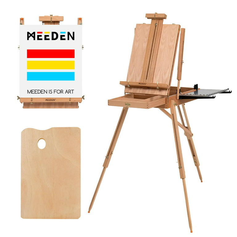 Folding Wooden Table Easel, Wooden Sketch Box Tripod