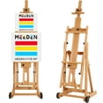 thumbnail image 1 of MEEDEN Large H-Frame Studio Easel, Wooden Art Easel with Wheels, Studio Artist Easel for Painting, Movable and Tilting Flat Available, Holds Canvas up to 77", 1 of 7