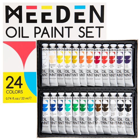MEEDEN Oil Paint, 24 x 22ml Artist Oil Paint Set, Art Painting Supplies for Adults, Students, Artists, Kids