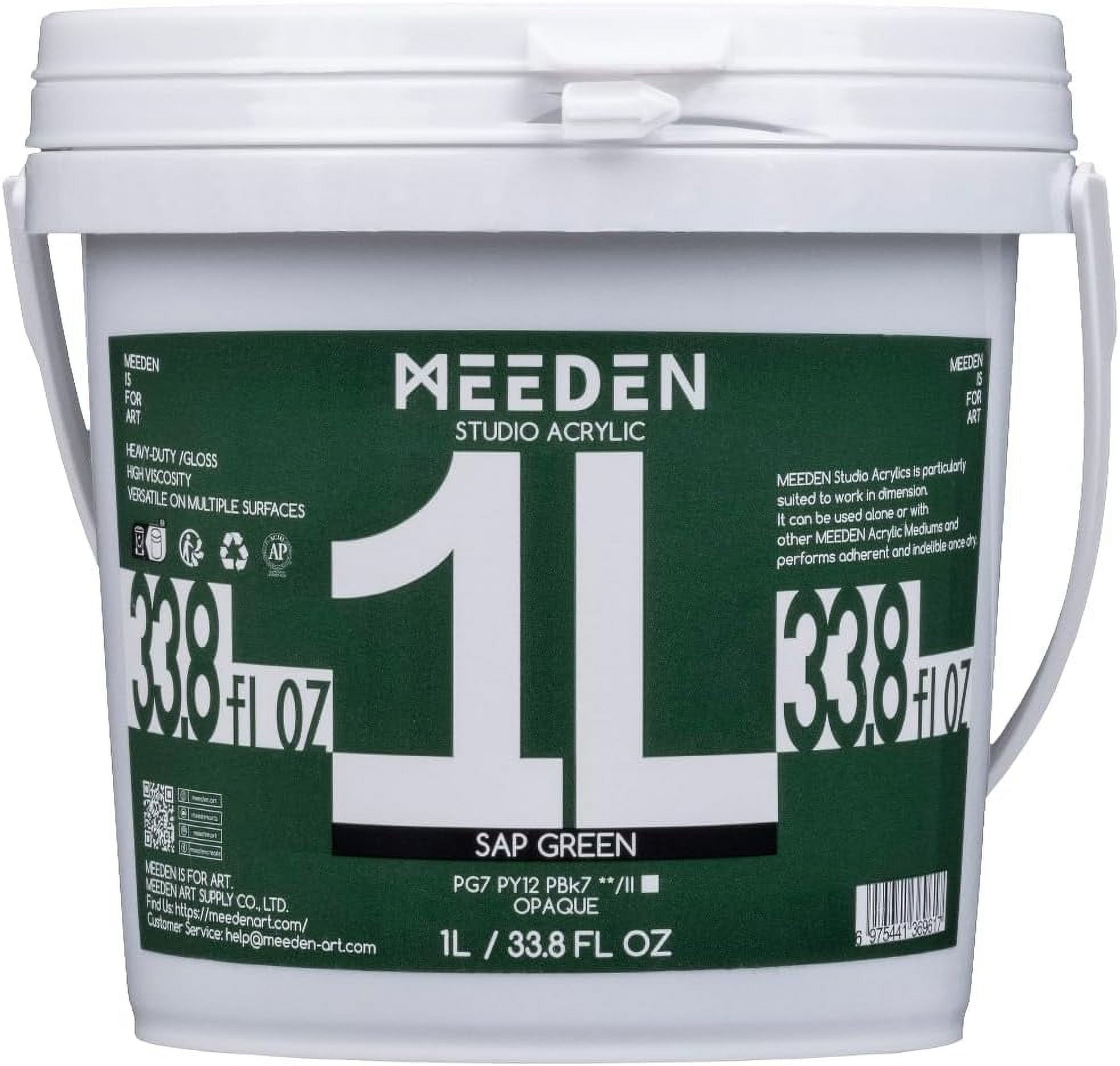 MEEDEN Sap Green Acrylic Paint, Heavy Body, Gloss Finish, ExtraLarge 1