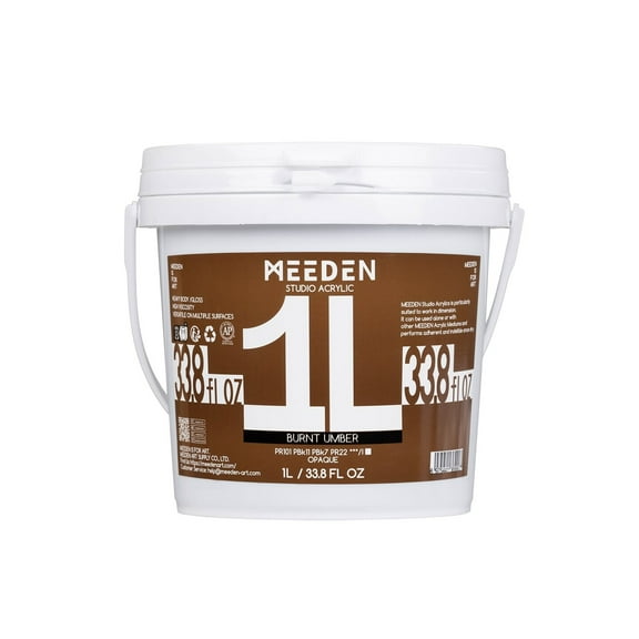 MEEDEN Studio Acrylic Paint-Burnt Umber, 1L / 33.8 oz