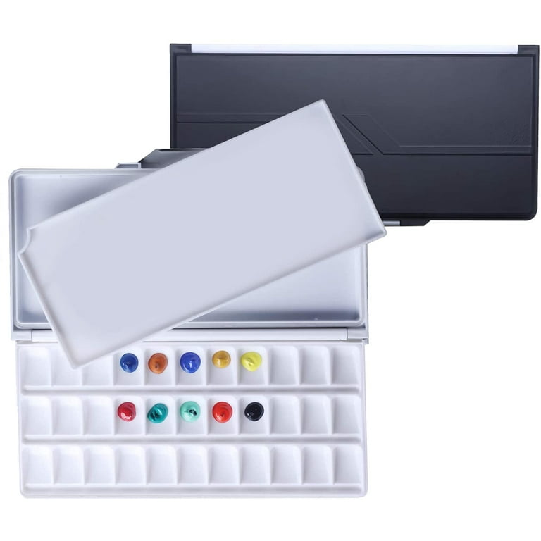 MEEDEN Watercolor Airtight Palette, Travel Paint Tray with A Large Mixing  Area, 33 Wells Black Folding Peel-Off Palette for Watercolor, Gouache,  Acrylic Paint 