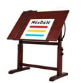 thumbnail image 1 of MEEDEN Wood Adjustable Height Drawing Table with 36" x 24" Angle Adjustable Top, Walnut, 1 of 7