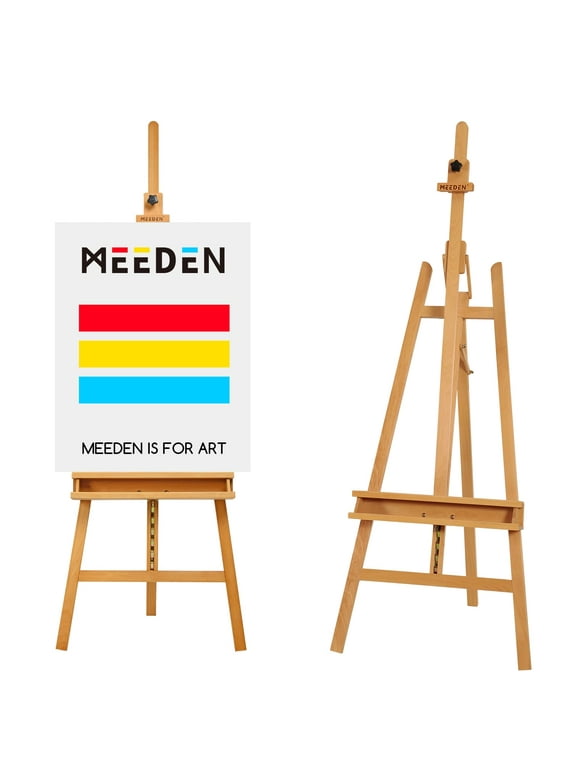MEEDEN Wooden Easel Stand for Painting, Studio Easel with Artist Tray, Beech Wood Art Easel for Adults, Holds Canvas up to 48"