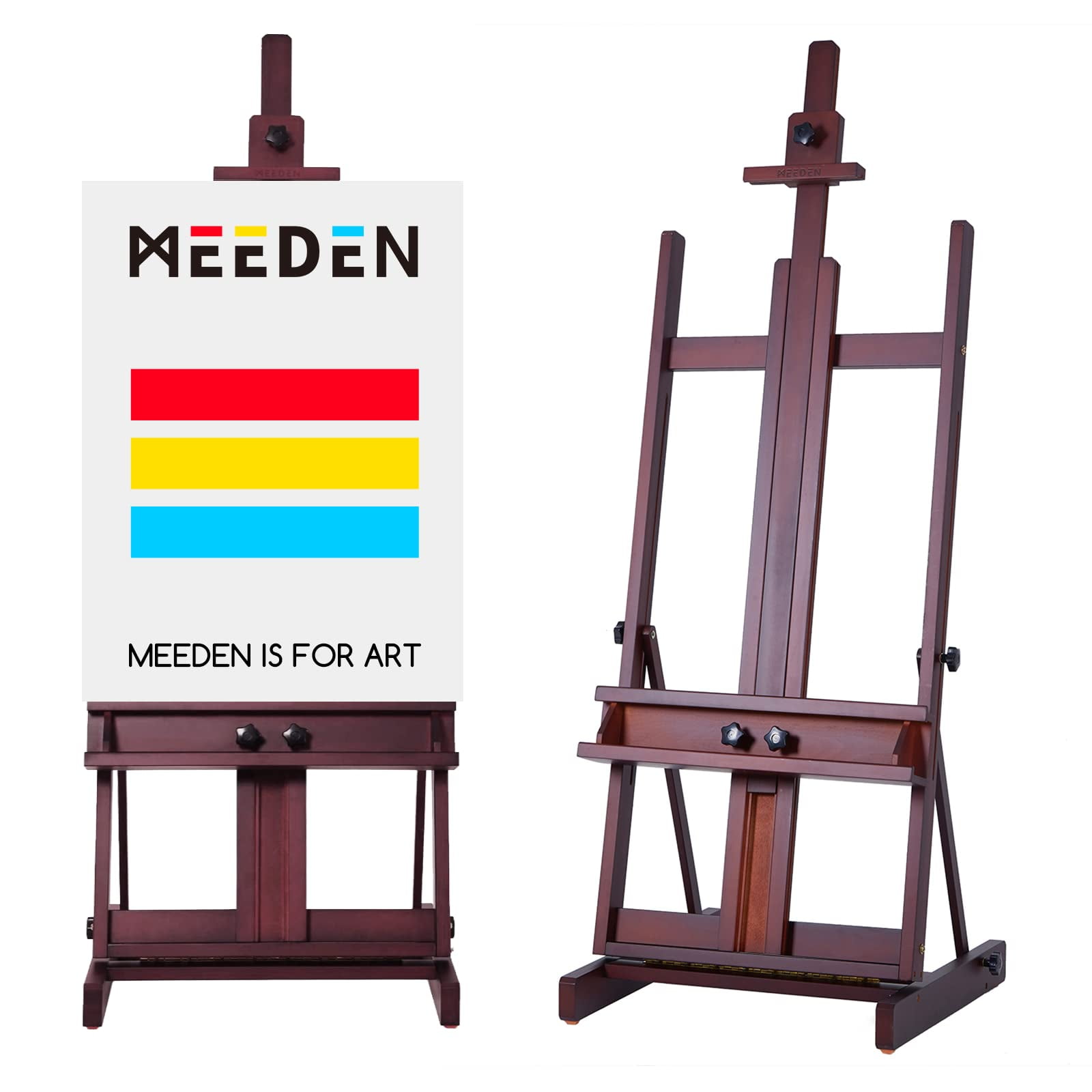 Extra Large Double Mast Wooden H-Frame Studio Floor Easel with Artist  Storage Tray, Easel - Kroger