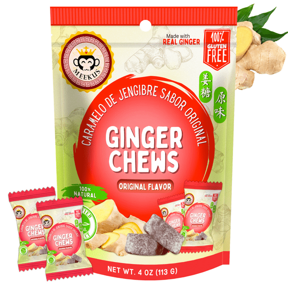Meekus Original Flavor Ginger Chewy Candy, 4 oz