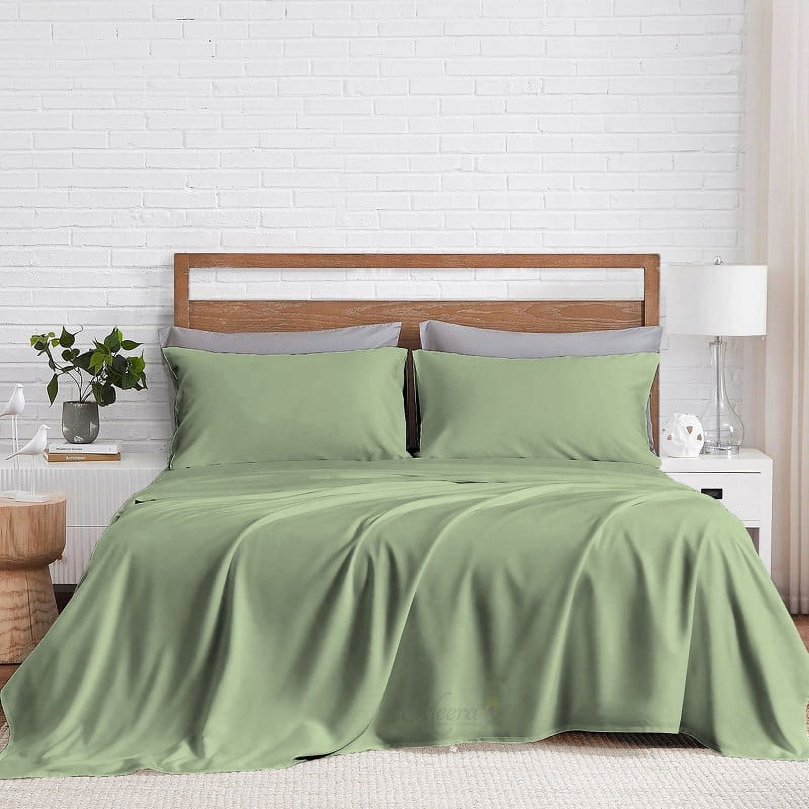 MEERA BEDDING & UNIFORMS Bamboo Bed Sheet with or without Fitted Sheet/ Moisture Wicking, Cooling, Breathable-Queen Size Bed Sheet