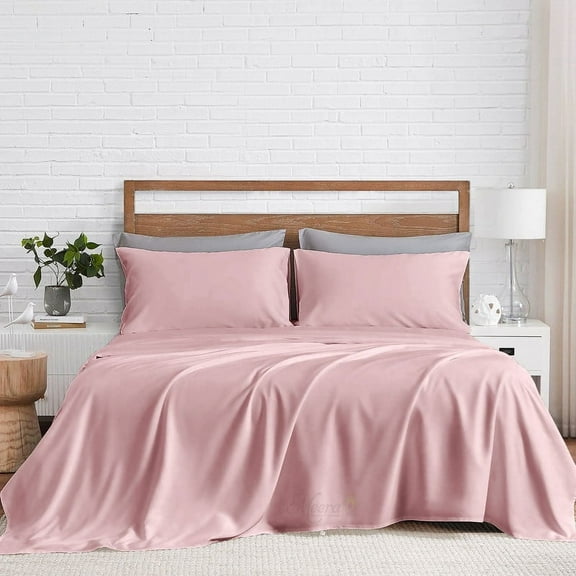 MEERA BEDDING & UNIFORMS Bamboo Bed Sheet with or without Fitted Sheet/ Moisture Wicking, Cooling, Breathable-Queen Size Bed Sheet