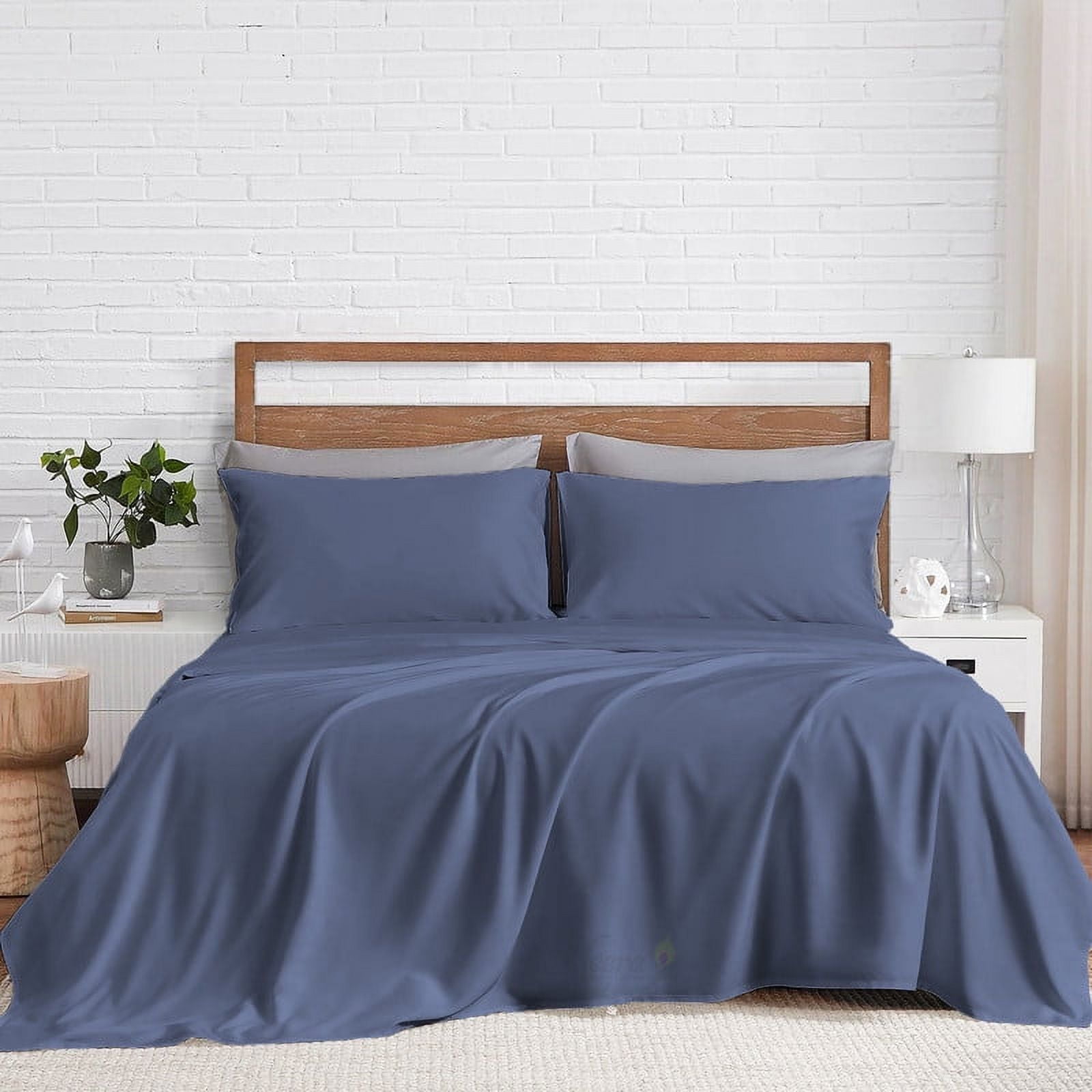 MEERA BEDDING & UNIFORMS Extra Soft Bamboo Bed Sheet 1 flat, 2 pillowcase, Moisture Wicking, Cooling, Breathable-King Size Bed Sheet