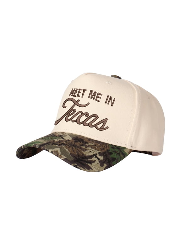 MEET ME IN Texas Letter Embroidered Color Block Trucker Hat Unisex Adjustable Cotton Breathable Fashion Cap for Travel Daily Wear
