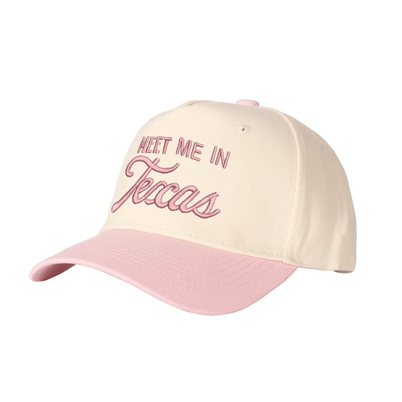 MEET ME IN Texas Letter Embroidered Color Block Trucker Hat Unisex Adjustable Cotton Breathable Fashion Cap for Travel Daily Wear