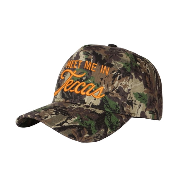 MEET ME IN Texas Letter Embroidered Color Block Trucker Hat Unisex Adjustable Cotton Breathable Fashion Cap for Travel Daily Wear