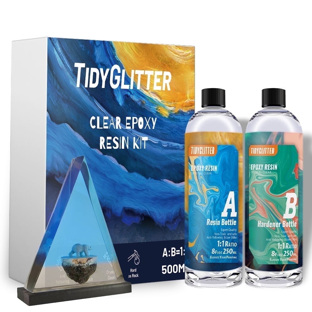 MEETCRAFTS 1:1 Premium Clear Epoxy Resin Kit Casting and Coating for River Table , Jewelry DIY -16 oz